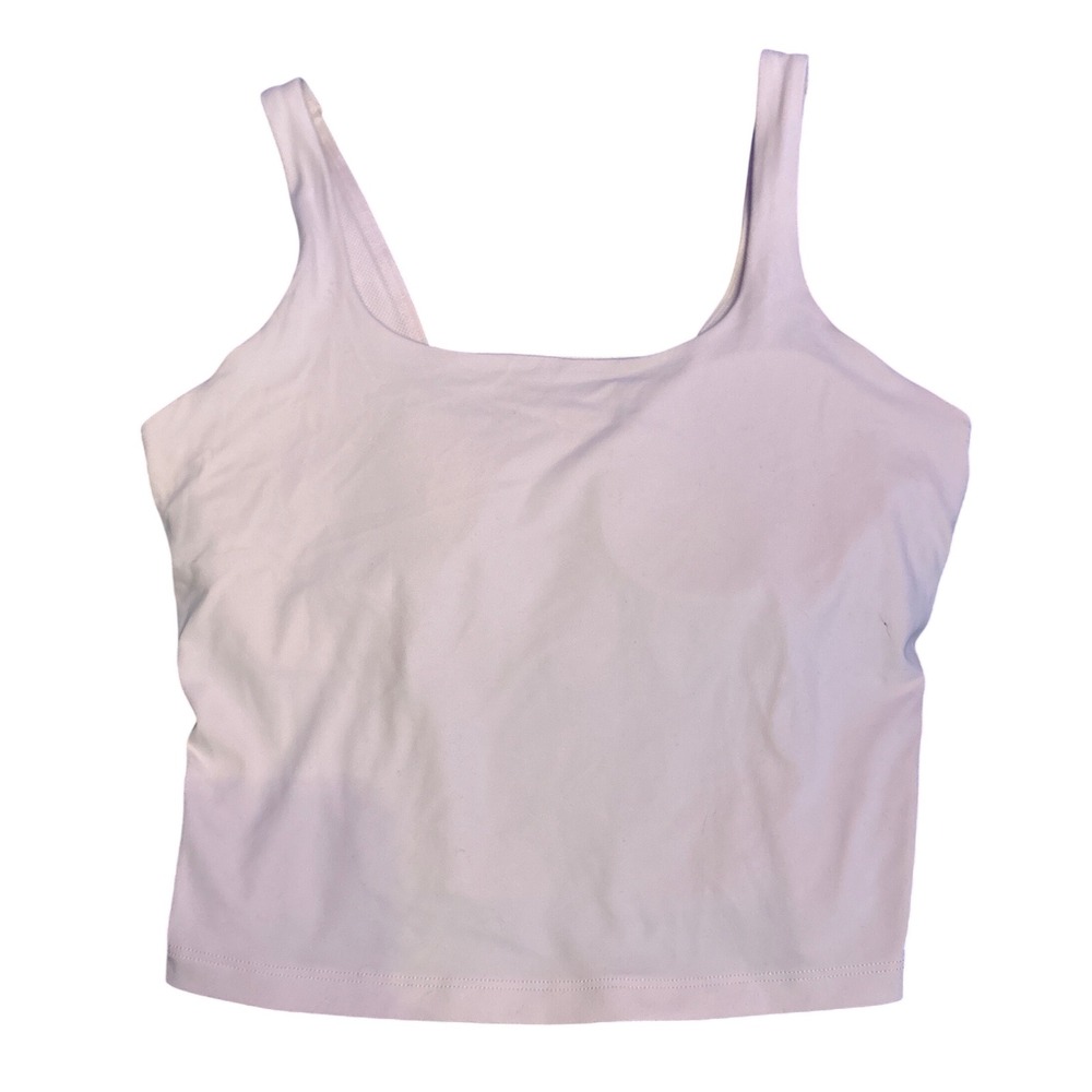 All in Motion Everyday Soft Light Pink Square Neck Twist Back Support Tank Top M